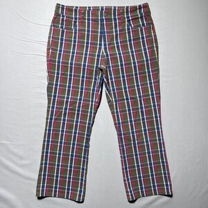 Ralph Ralph Lauren Pants Womens 6 Green Red Blue Plaid Straight‎ Leg Casual